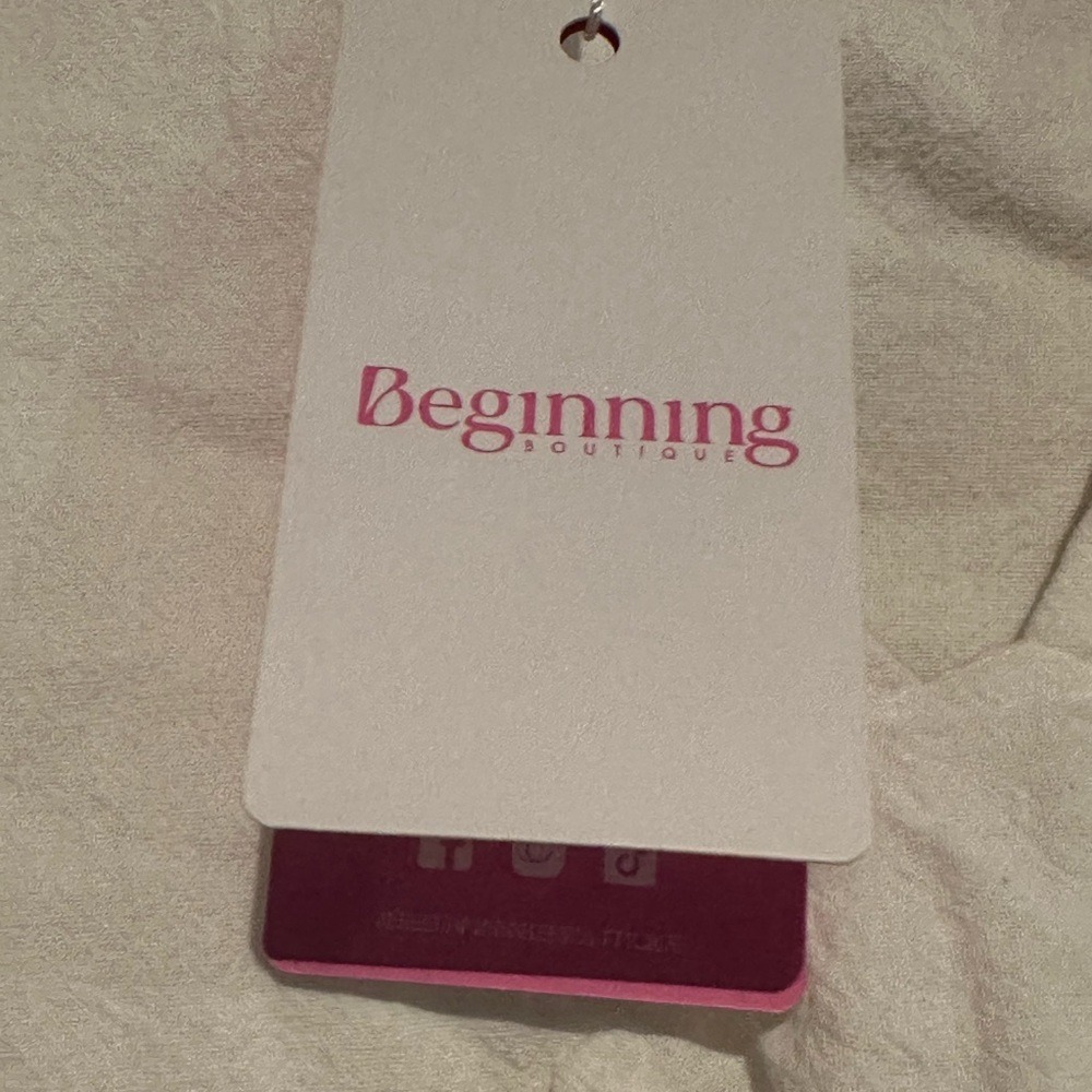 Beginnings Boutique White Mini Dress Long Sleeve V Neck Babydoll - Picture 5 of 5